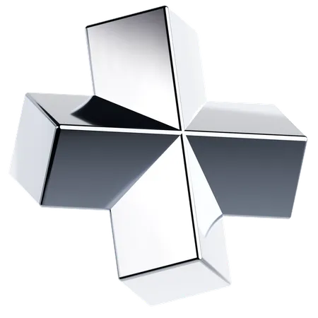 Shiny Metallic Shape  3D Icon