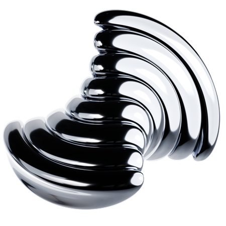 Shiny Metallic Shape  3D Icon