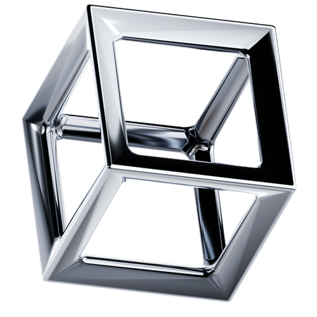 Shiny Metallic Shape  3D Icon