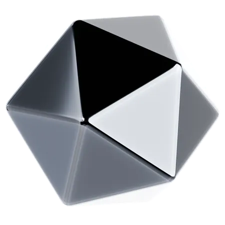 Shiny Metallic Shape  3D Icon