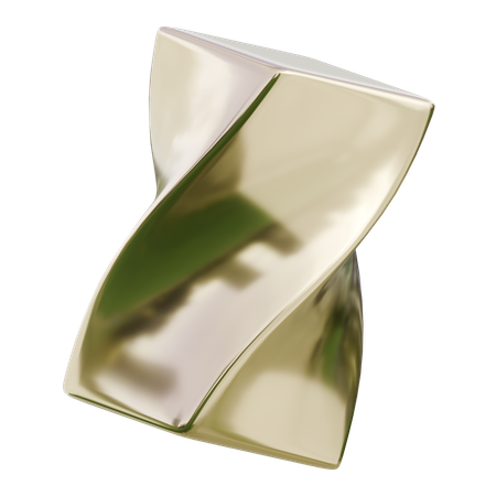 光沢のある銀色の金属シートの抽象的な形状  3D Icon