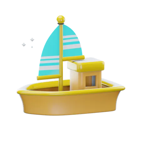 3 D Ship Icon Isolated On Transparent Background 3 D Illustration 3D Icon
