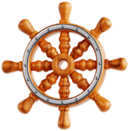 船の操舵  3D Icon