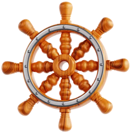 船の操舵  3D Icon