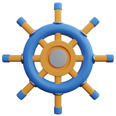 Ship Steering 3D Icon