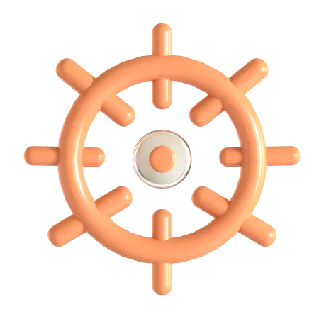 Ship Steering Wheel 3 D Illustration 3D Icon