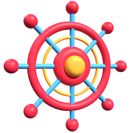 Ship Steering Wheel  3D Illustration