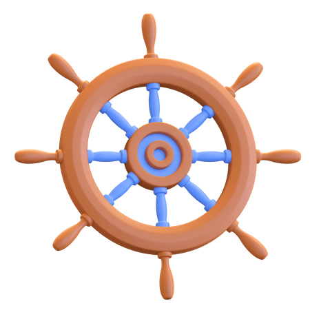 Ship Steering Wheel  3D Illustration