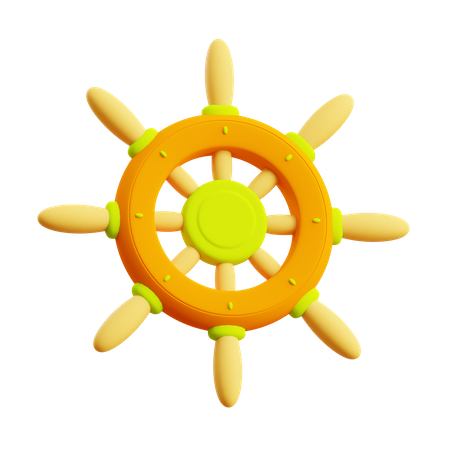 Ship Steering Wheel  3D Illustration