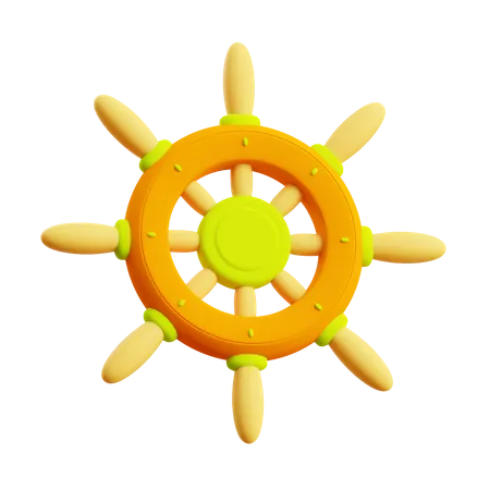 Ship Steering Wheel  3D Illustration