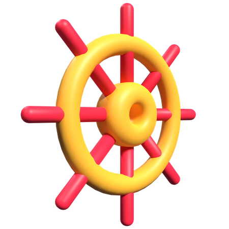 Ship Steering Wheel  3D Illustration