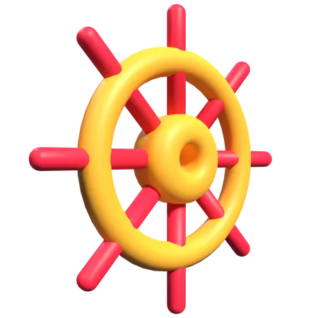 Ship Steering Wheel  3D Illustration