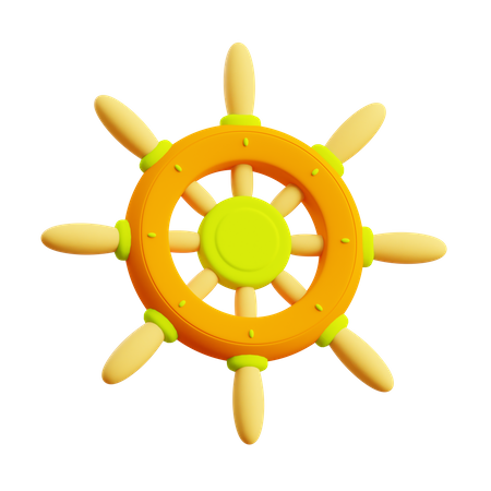Ship Steering Wheel  3D Illustration