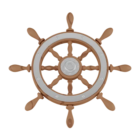 Ship wheel 3D Icon