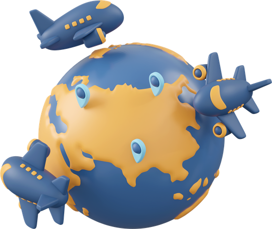 Shipment By Airplane  3D Icon