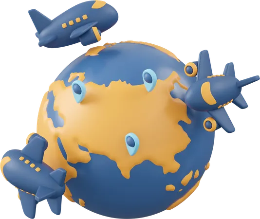 Shipment By Airplane  3D Icon