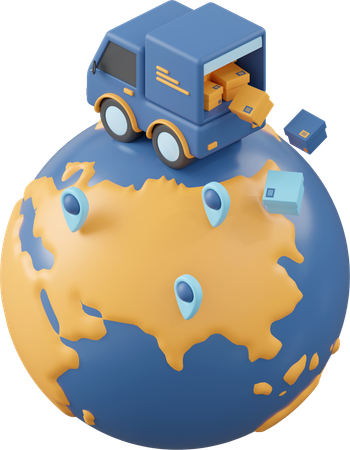 Shipment By Truck  3D Icon