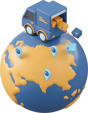 Shipment By Truck  3D Icon