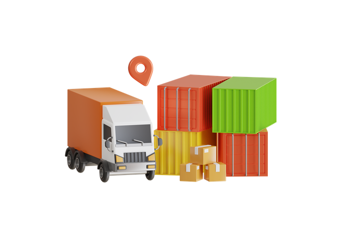 Shipping Cargo Container  3D Icon