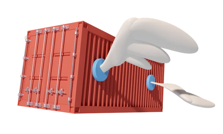 Shipping Container Fly  3D Icon