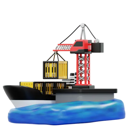 Shipping Crane  3D Icon