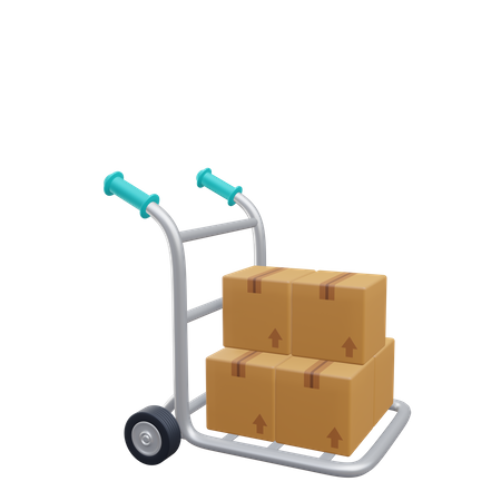 Shipping Trolley  3D Icon