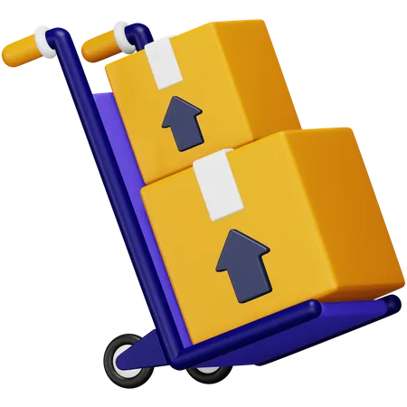 Shipping Trolley 3D Icon