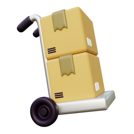 Shipping Trolley Package 3D Icon