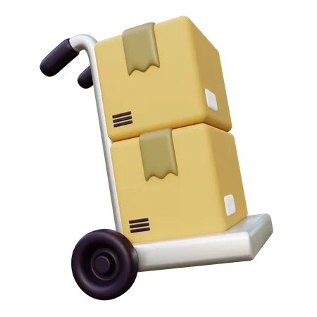 Shipping Trolley Package 3D Icon
