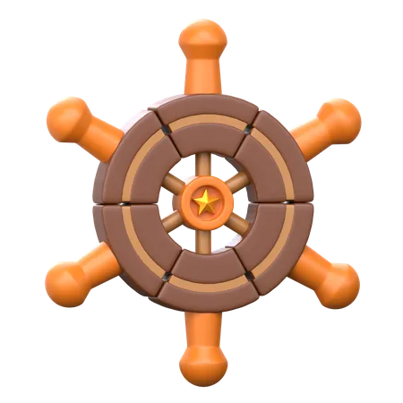 Ships Wheel 3 D Sailing Icon 3D Icon