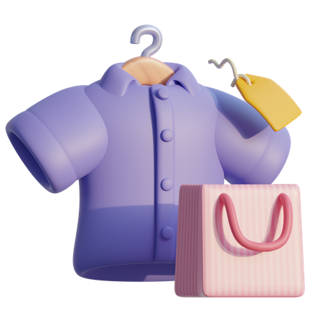 Shirt And Bag  3D Icon