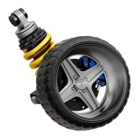 Shock Absorber With Wheel  3D Icon