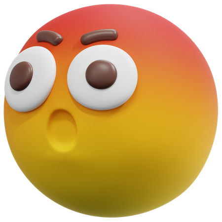 Shocked Angry Face Emoji  3D Icon
