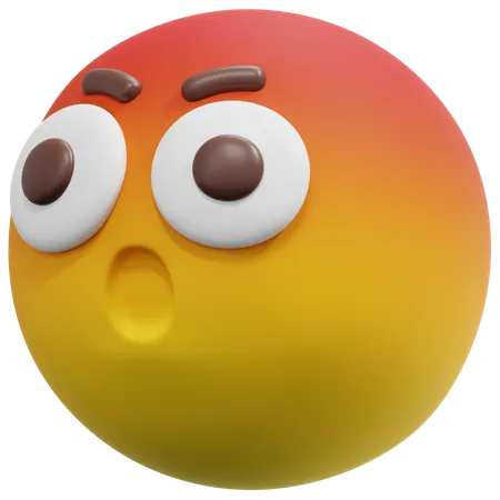 Shocked Angry Face Emoji  3D Icon