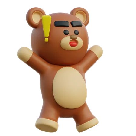 Shocked Bear  3D Illustration