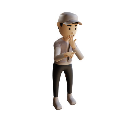Shocked Businessman 3D Illustration