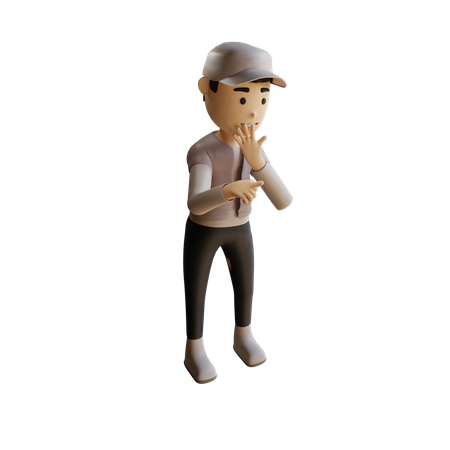 Shocked Businessman  3D Illustration