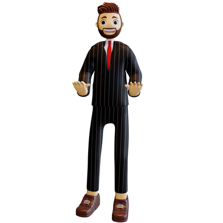 Shocked businessman  3D Illustration