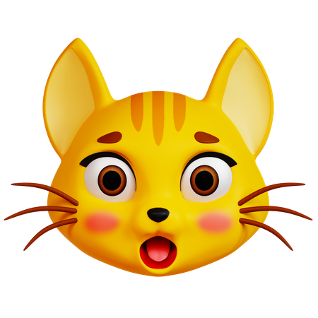 Shocked Cat  3D Icon