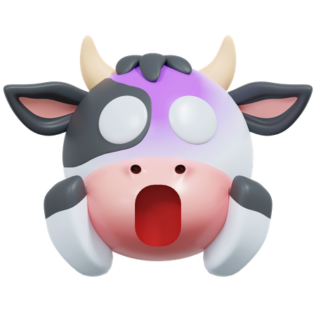 Shocked Cow  3D Icon