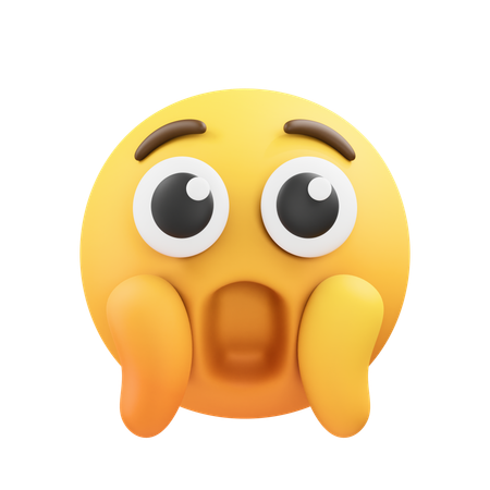 충격을 받은 이모티콘  3D Icon