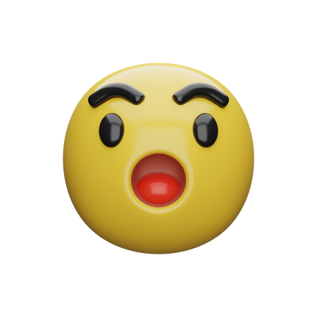 Shocked Emoji 3D Illustration