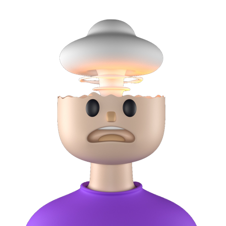 Shocked face  3D Illustration