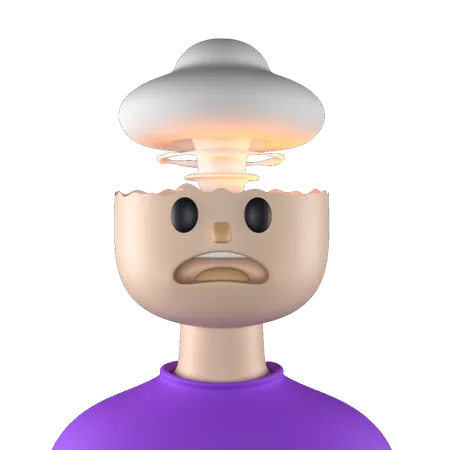 Shocked face 3D Illustration