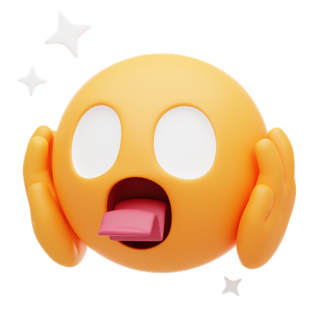 Shocked Face Emoji 3D Icon