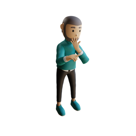 Shocked Muslim Businessman  3D Icon