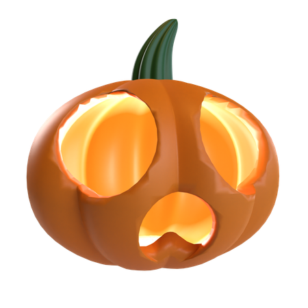 Shocked Pumpkin  3D Icon