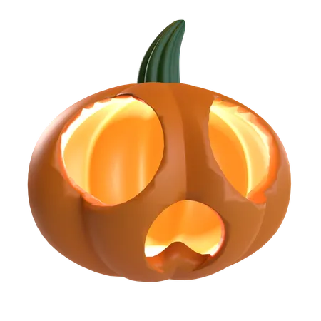 Shocked Pumpkin  3D Icon