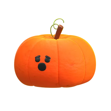 Shocked Pumpkin  3D Icon