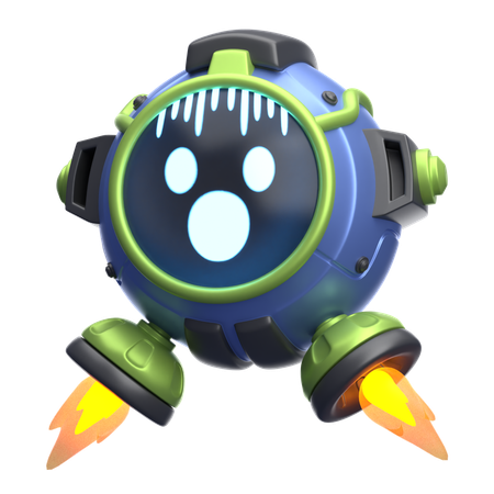 Shocked Robot  3D Icon